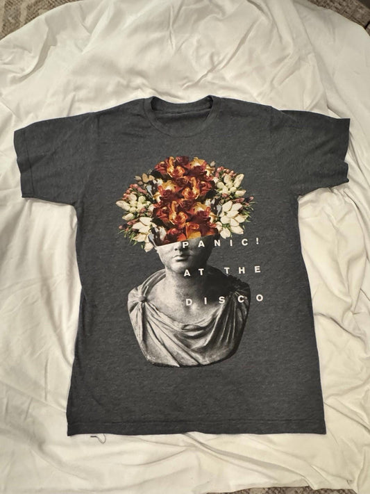 Vintage Y2K Panic At The Disco Band Tee Shirt Black Size Small