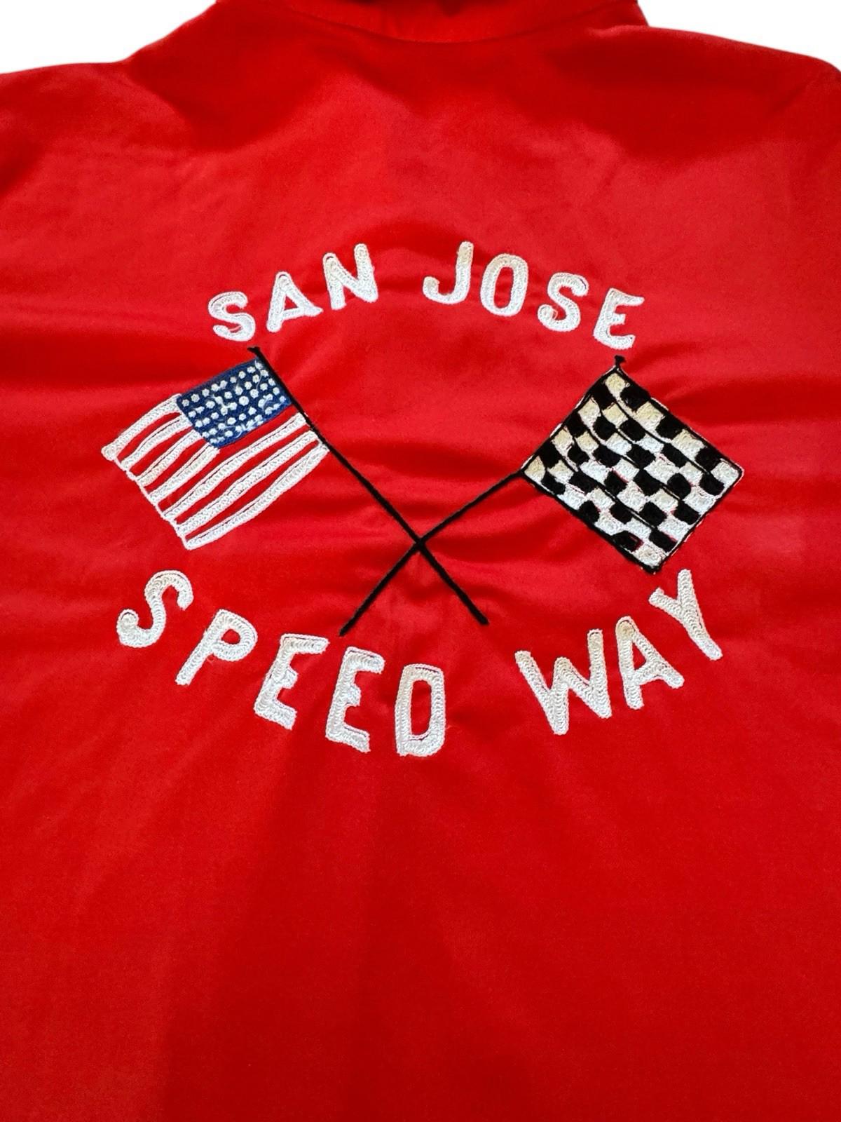 Mr. More Bowling Shirt Vintage Racing Shirt Red SAN JOSE SPEEDWAY California XL