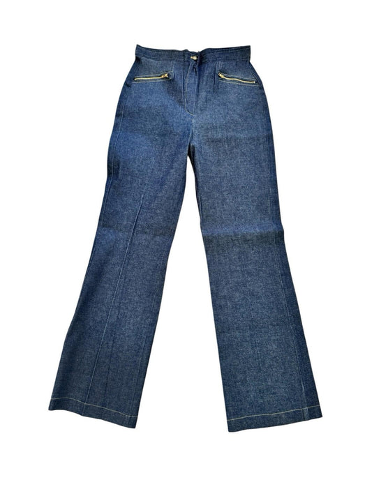 Rare Vintage BACI Stretch Jeans Dead Stock Size 8 Hippy 1970s Zipper Pockets