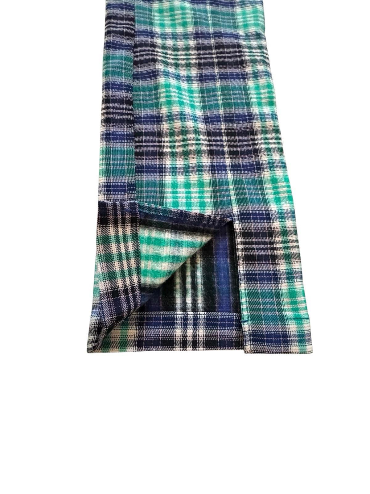 Urban Outfitters Size 4 Pants Plaid Retro Wide Slit Leg Teal Blue Black S BNWT