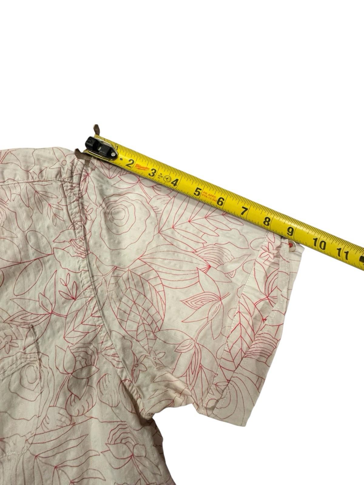 Tommy Bahama Island Modern Fit Red Floral Hawaiian Silk Cotton Shirt Mens M
