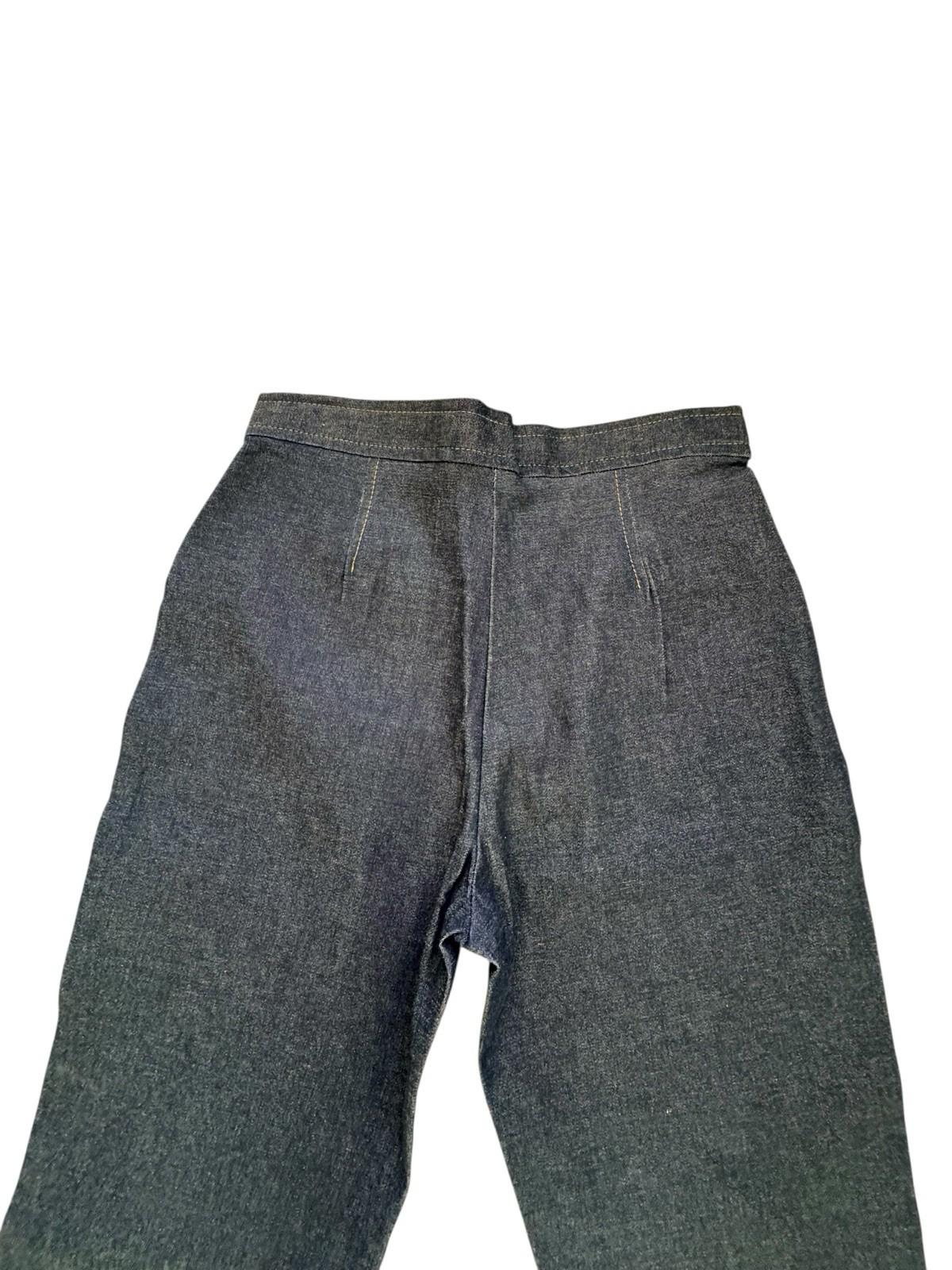 Rare Vintage BACI Stretch Jeans Dead Stock Size 8 Hippy 1970s Zipper Pockets