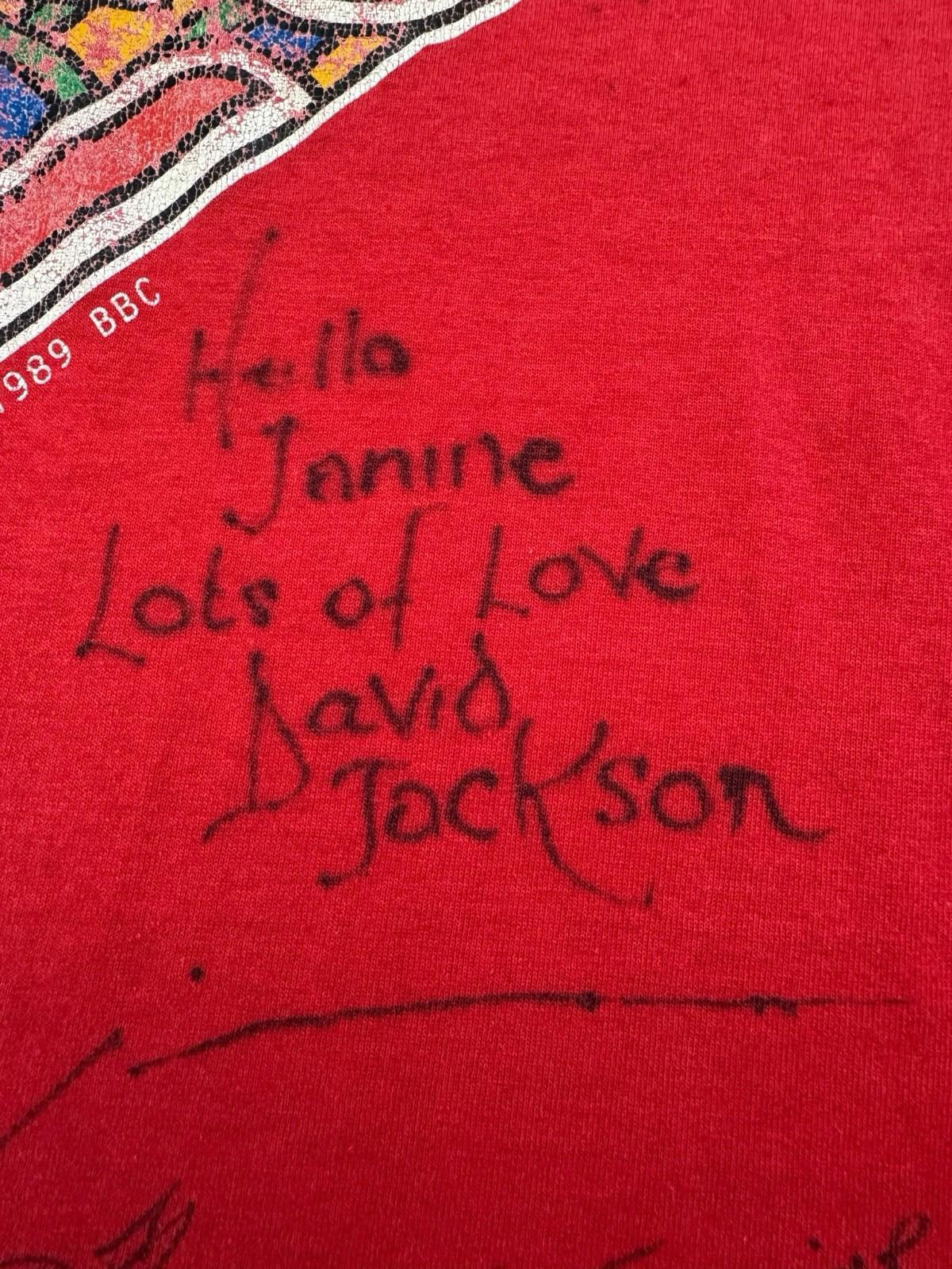 Signed Vintage 1989 BBC Doctor Who Tee T-Shirt Red Mens Large Cancel Year