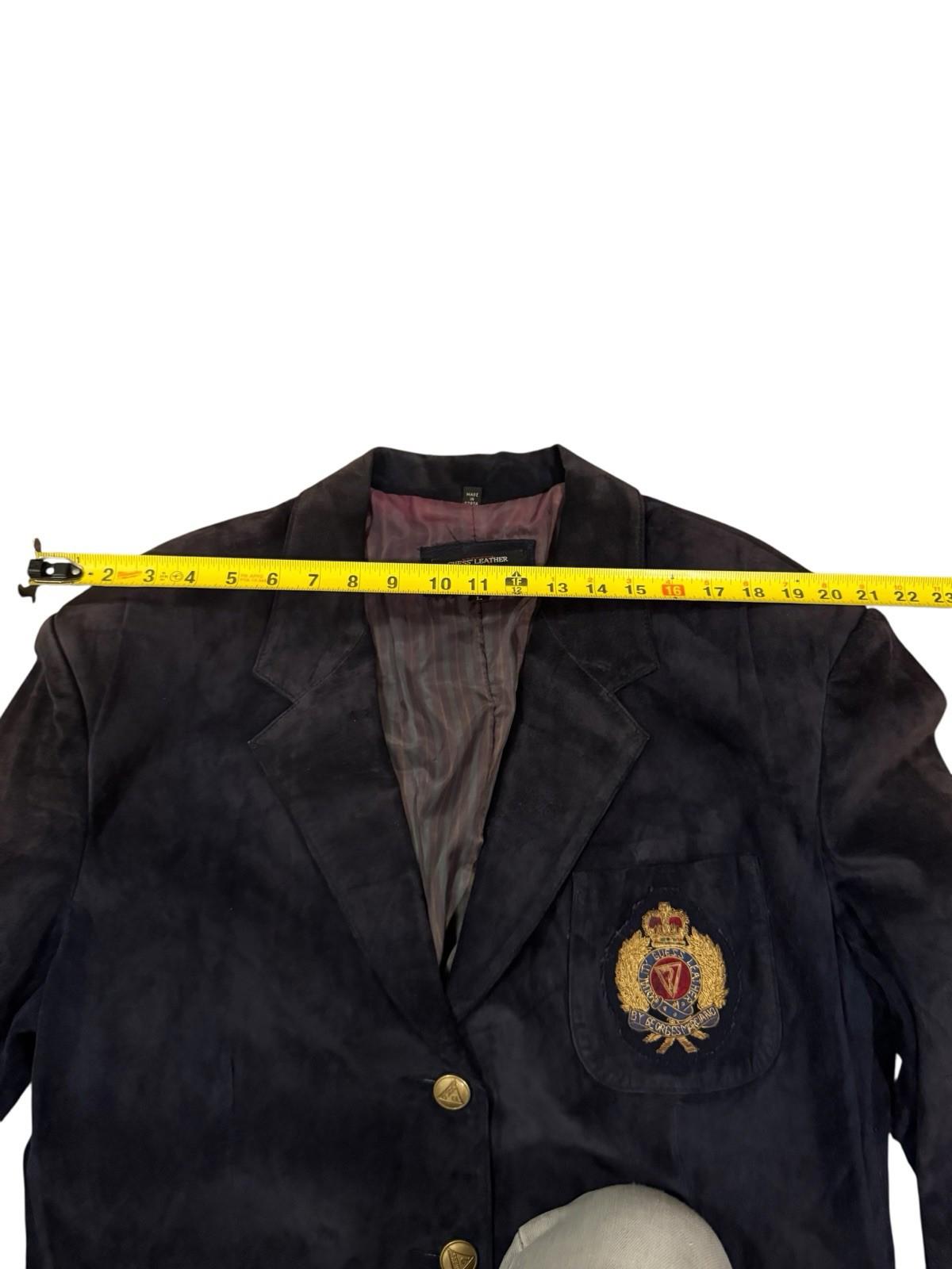 Guess Mens Leather Coat Blazer George's Marciano Suede Smoker's Jacket Large