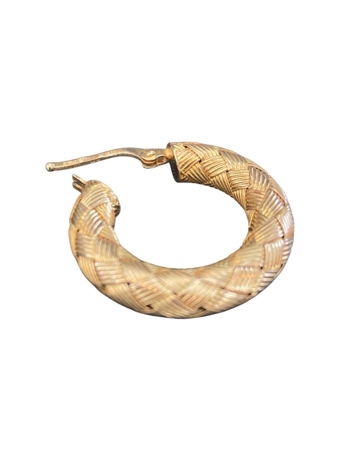 Riccardo Marotto 18k Gold Ornate Patterned Hoop Earrings Italy