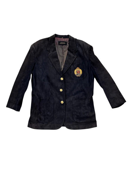 Guess Mens Leather Coat Blazer George's Marciano Suede Smoker's Jacket Large