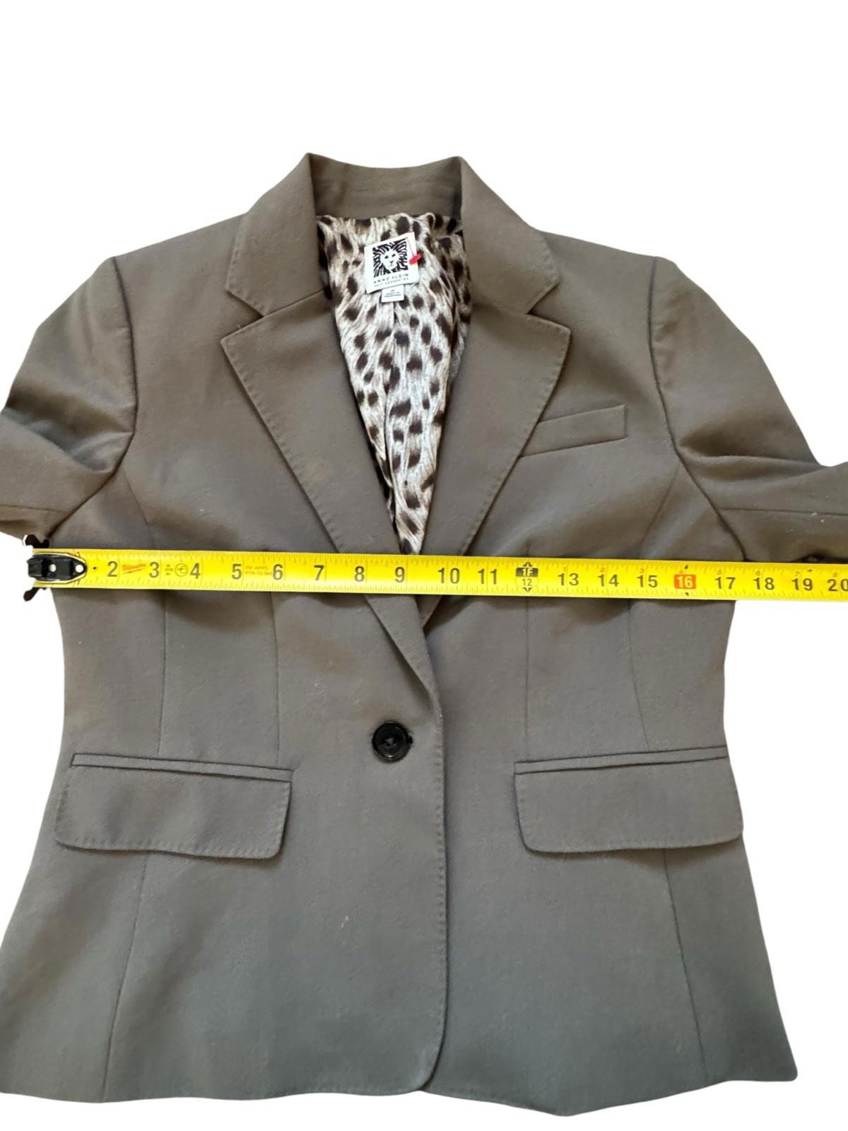 Anne Klein Blazer Suit Separates Jacket With Leopard Print Lining Size 6 Petite