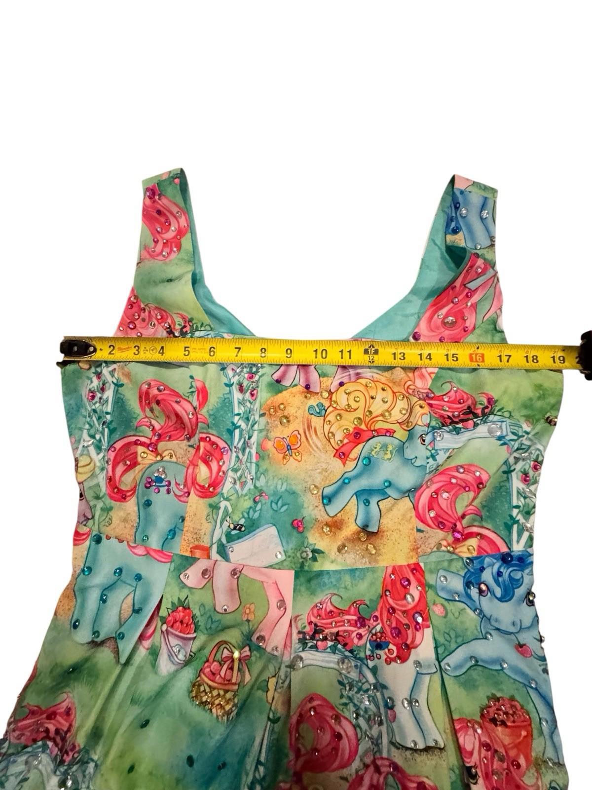 Iron Fist BEDAZZLED My Little Pony Dolls Mini Dress Colorful Drag Kawaii OOAK XL
