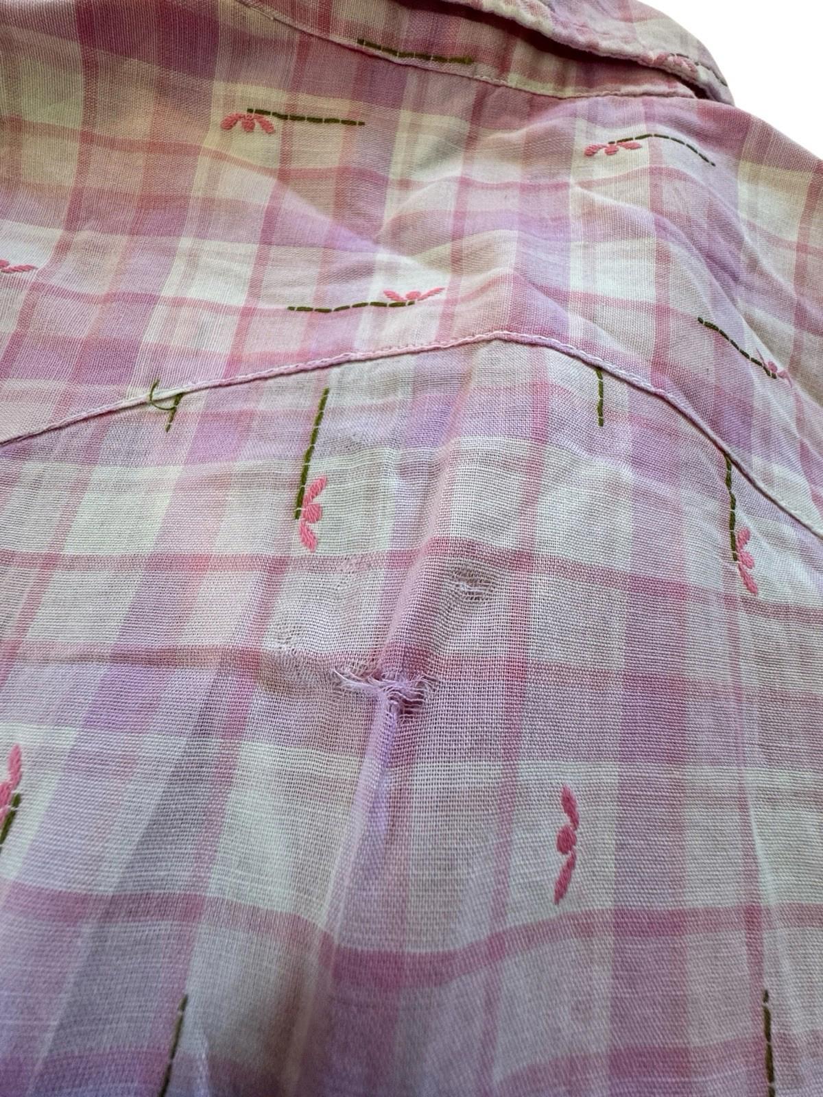 Vintage 1950s Levi's Dan River Western Wear Pink Snap Button Cowgirl Shirt