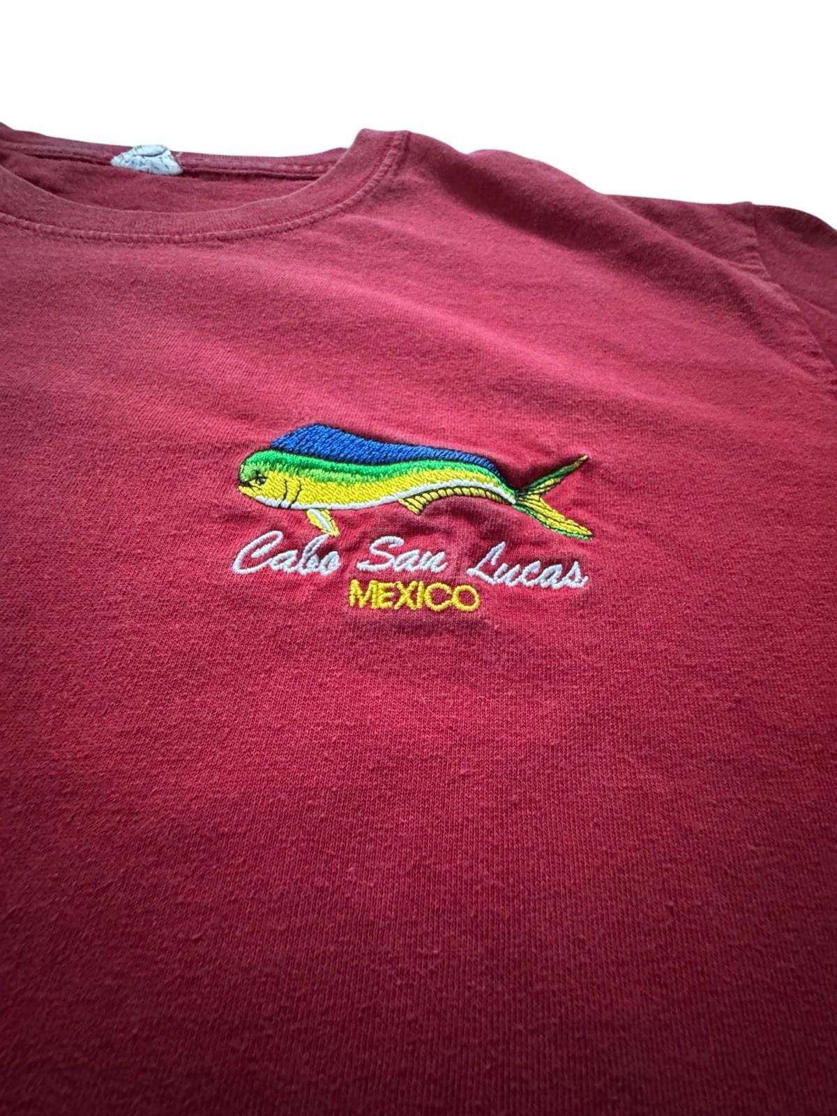 Vintage Yazbek Cabo San Lucas Mexico Red T Shirt Mens Large