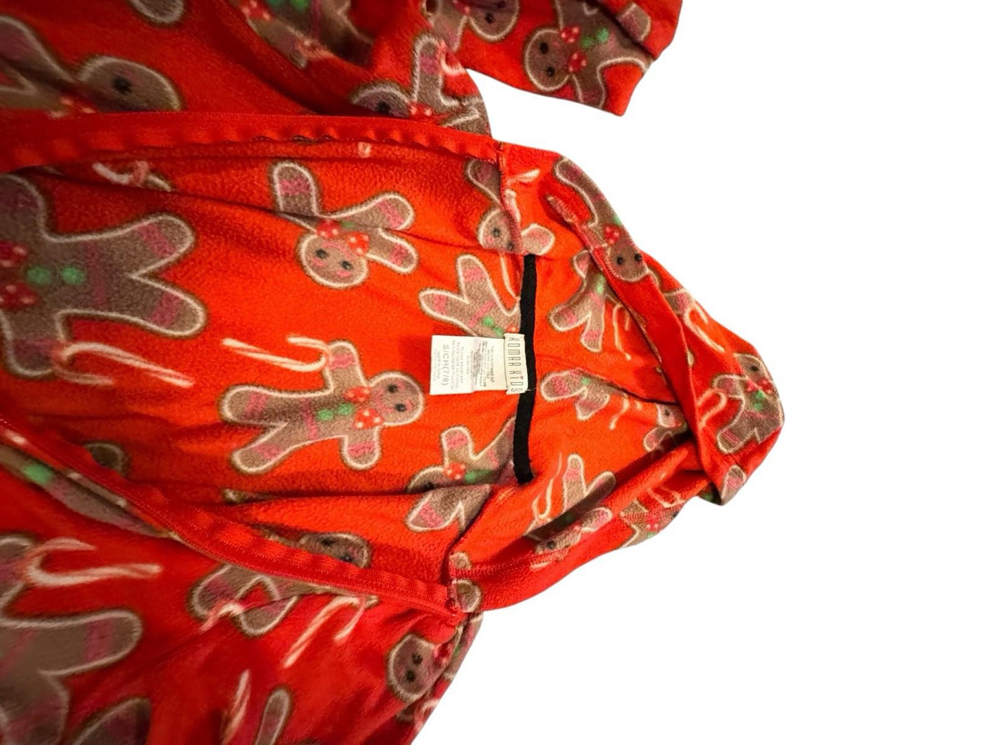 Komar Kids Girls Hooded Gingerbread Man Christmas Pajamas Small 7/8