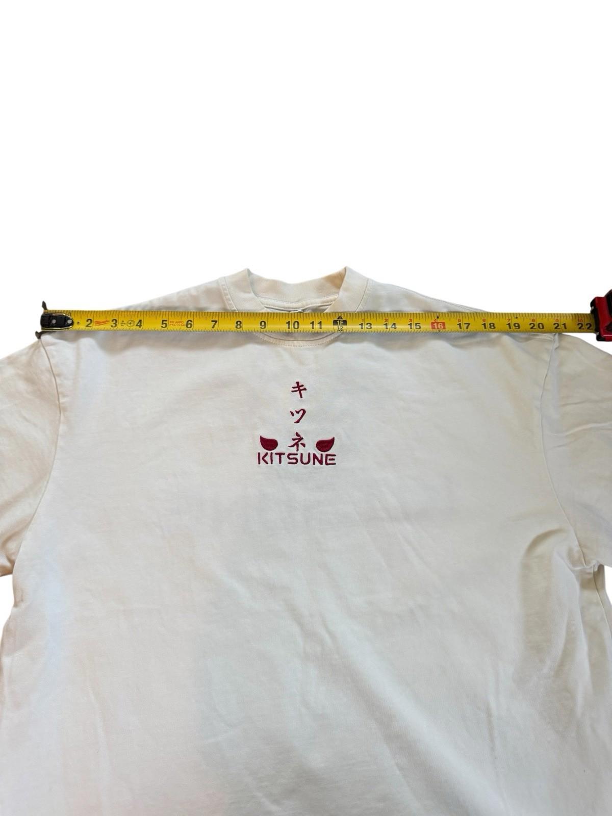 Japanese KITSUNE Heavy White 100% Cotton Mens TShirt Check Dimensions XS
