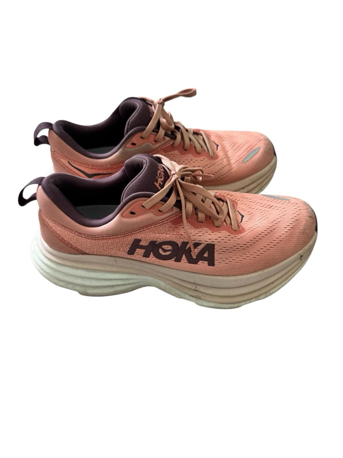 HOKA ONE ONE Bondi 8 Women's Sneakers Pink Size 7.5 B Width