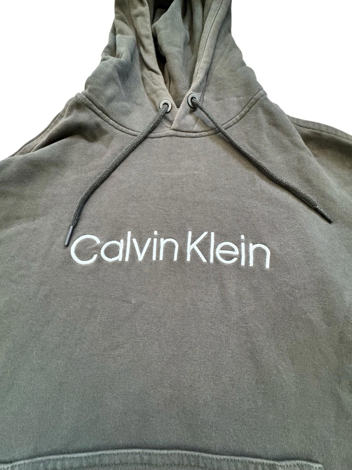 Calvin Klein Gray Hoodie Grey Mens Hooded Sweatshirt Pocket Drawstrings Small
