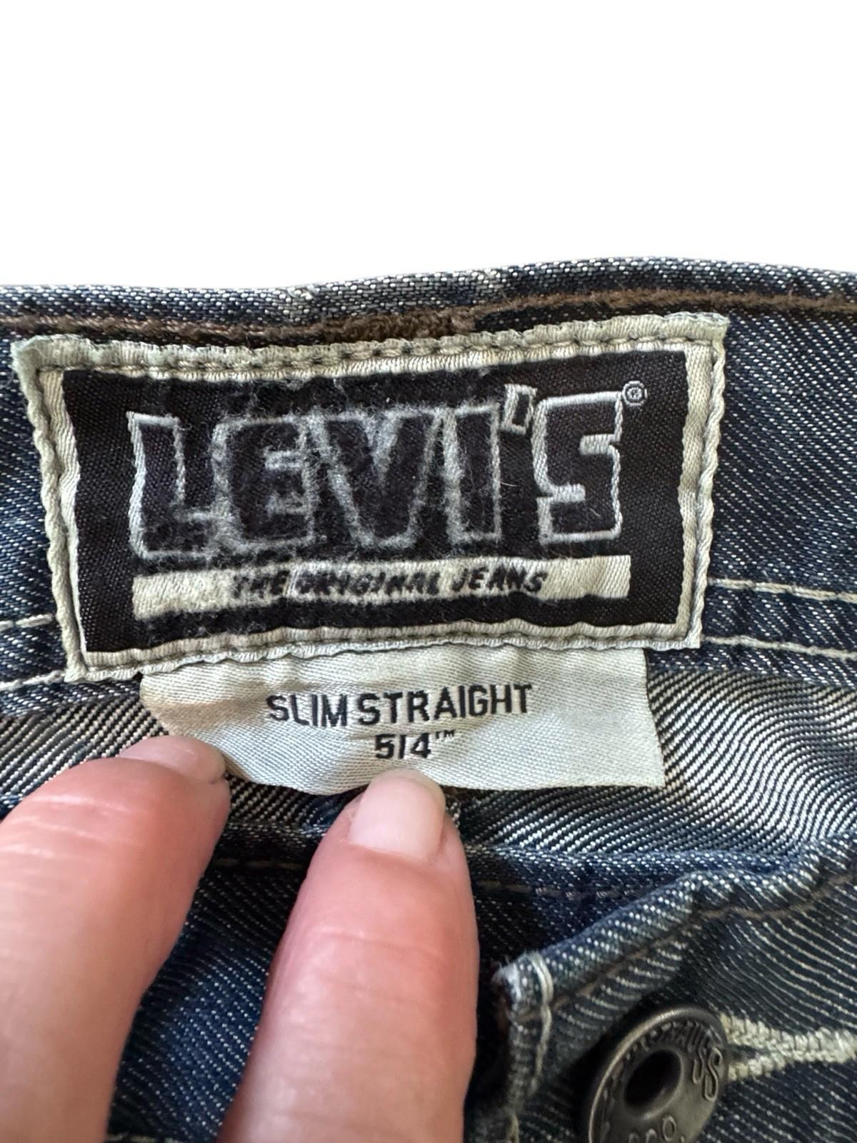 Levis 514 Slim Straight 29/32 Jeans Zippered Pockets Purple Stitching