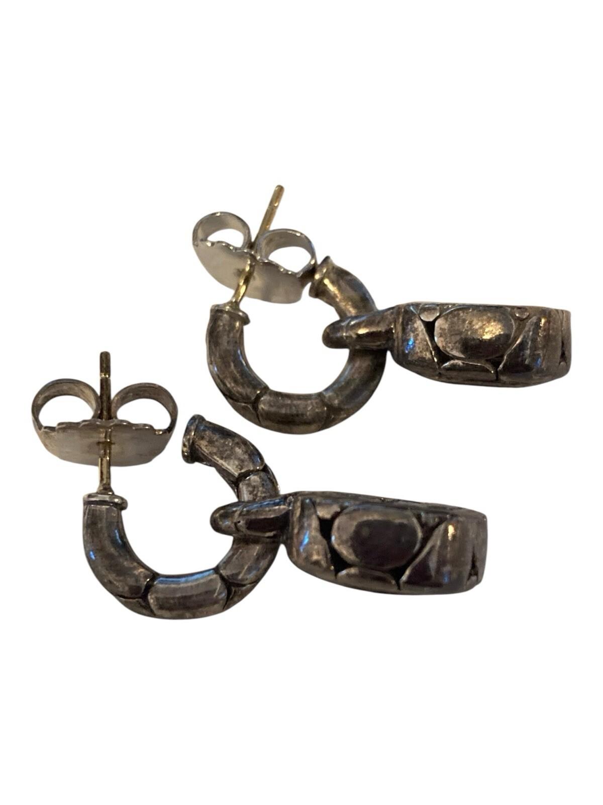 John Hardy Sterling Silver Citrine Hoop Dot Drop Earrings
