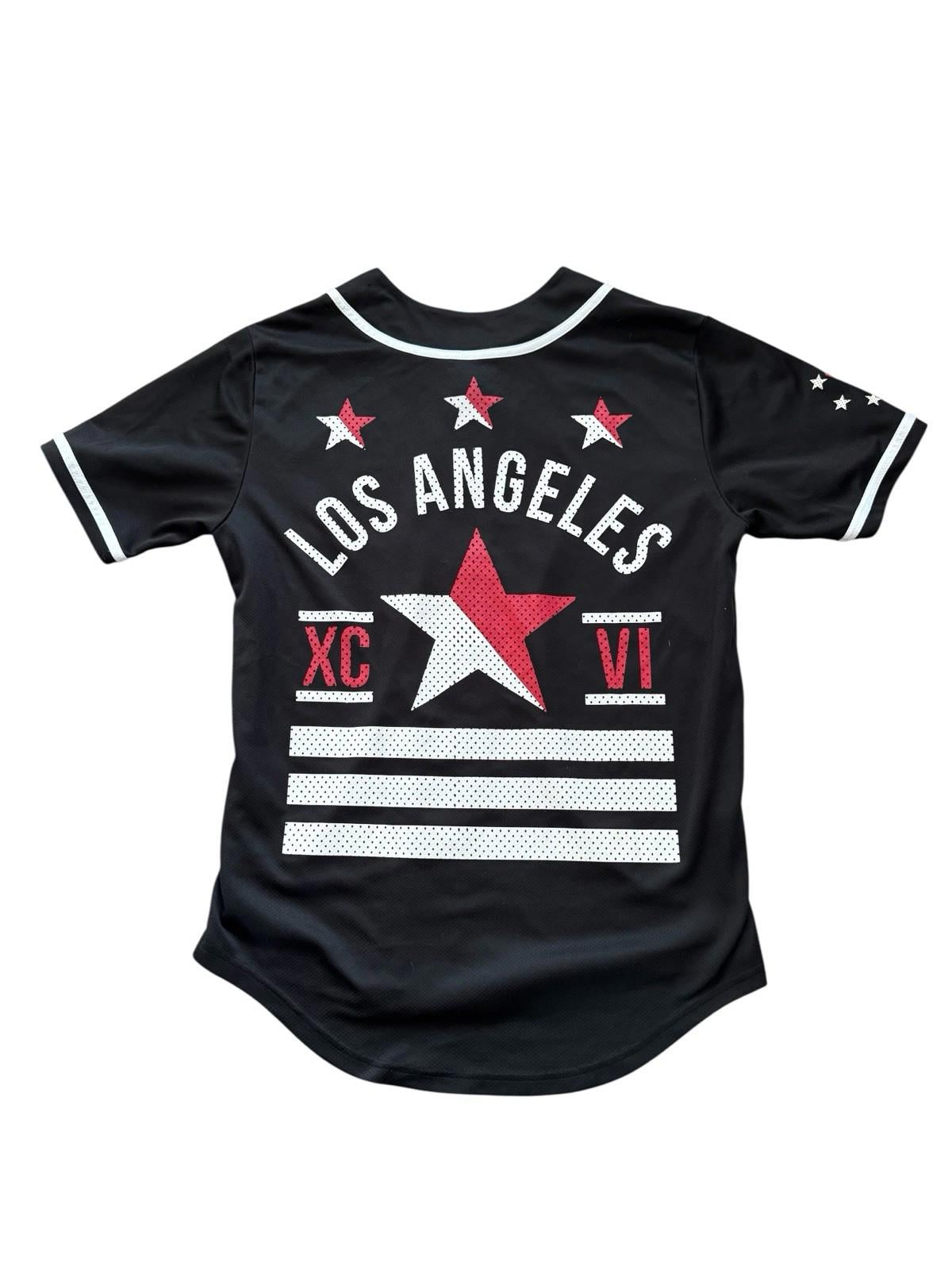 Tony Hawk LA Los Angeles Black Jersey Skating Skateboarder Skateboard Shirt