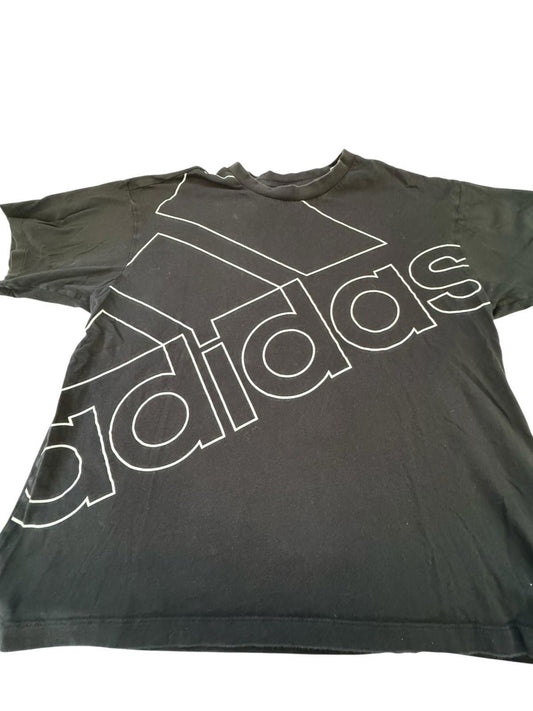 ADIDAS Logo Men's Women's Unisex Black Tshirt Tee Shirt Medium 24" Length