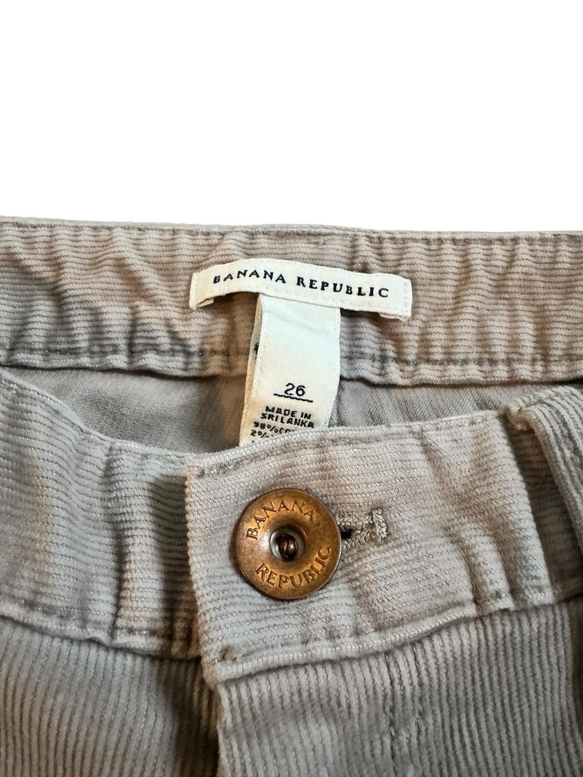 BANANA REPUBLIC Beige Tan 2012 Millstone CORDUROY Women's JEANS Size 26