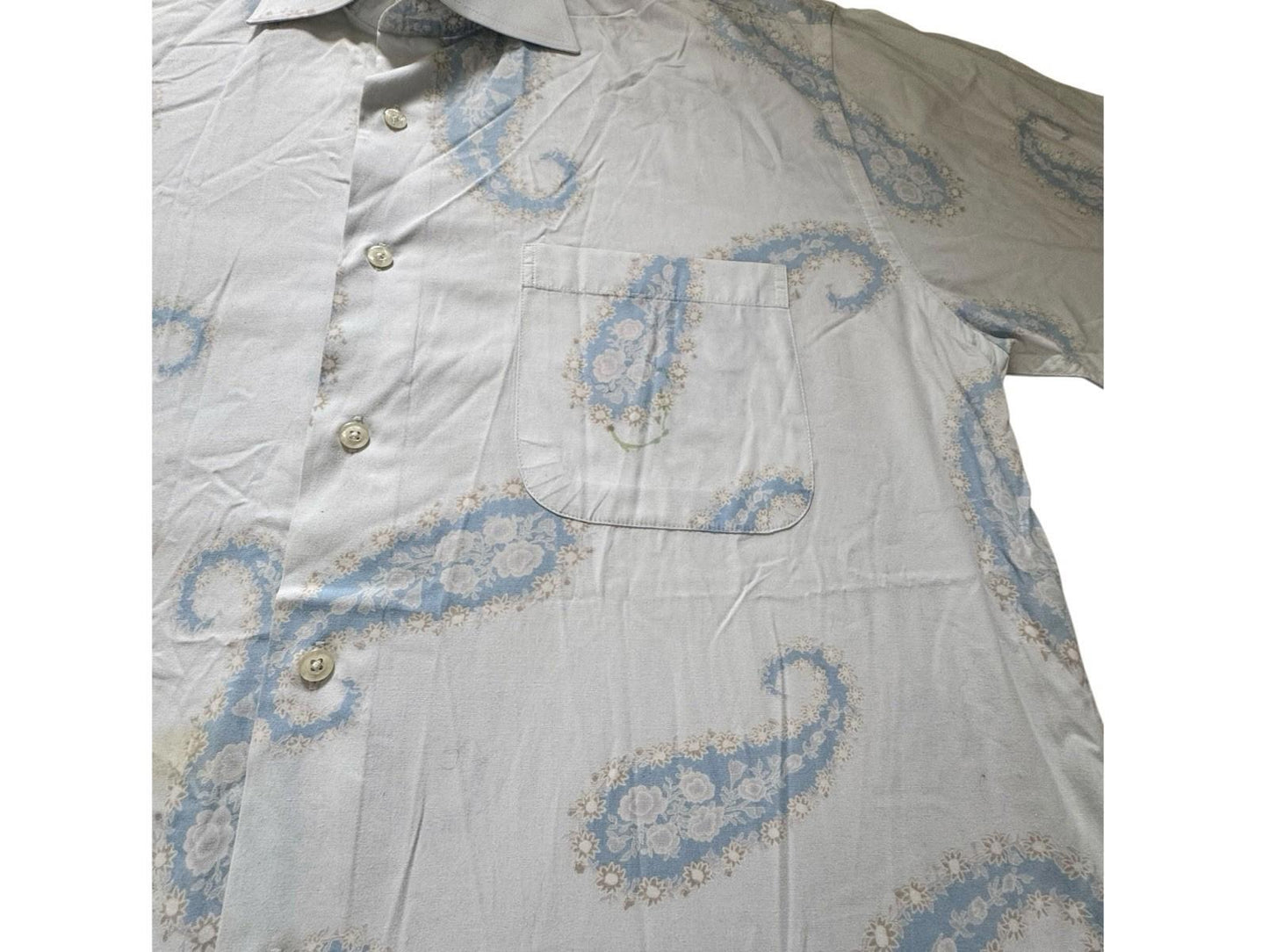 Ted Lapidus Men's Shirt Size Large Amoeba Pattern Short Sleeve Cotton
