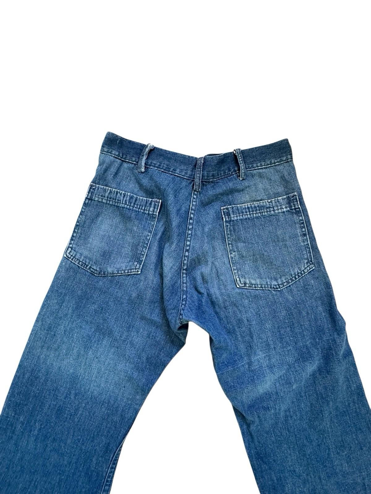 1970’s Seafarer Dungarees Vintage Denim Bell Botton Navy Jeans Size 28x24