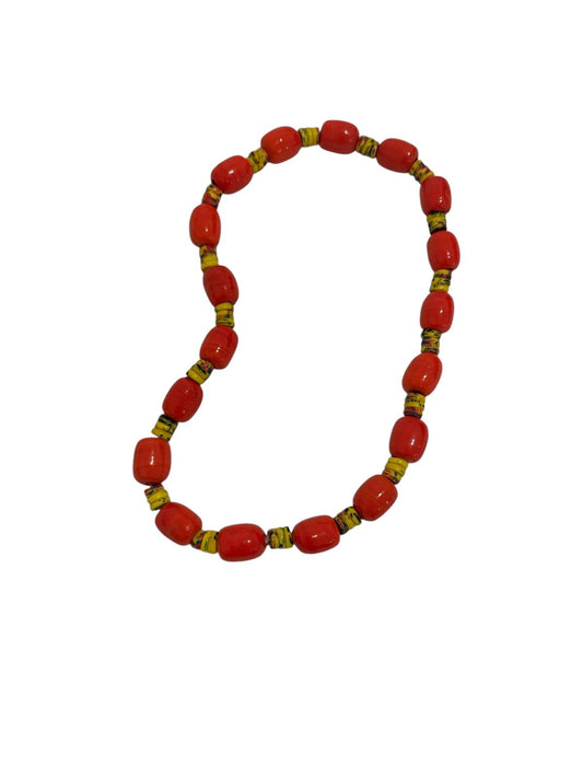 Vintage Large Ghana Kiffa Trade Bead Necklace Circa 1960s