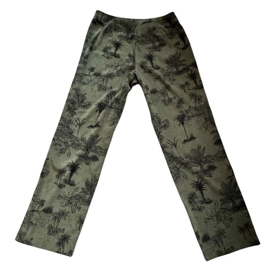 Vintage Y2K Womens Susan Bristol Green Palm Tree Pants Size 10 Dead Stock