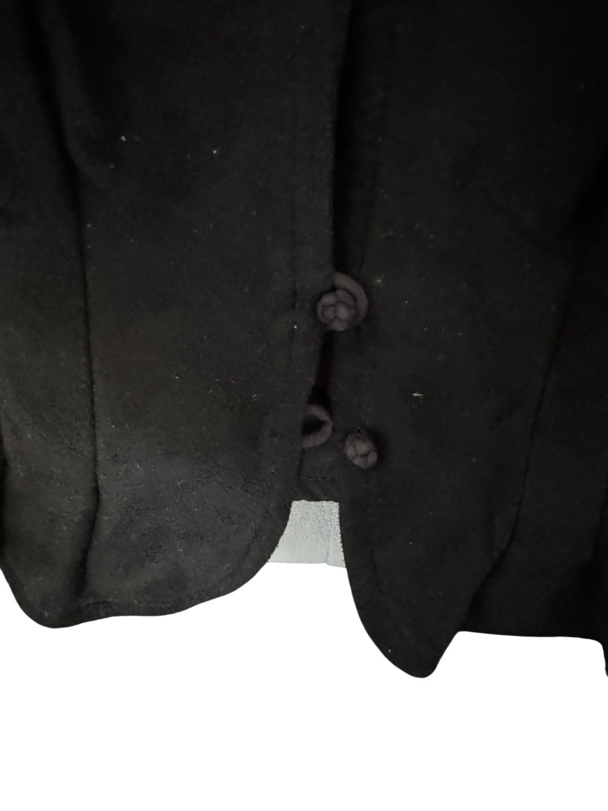 Vintage SHEBUE Victorian Cut Black Suede Hand Painted Jacket Blazer