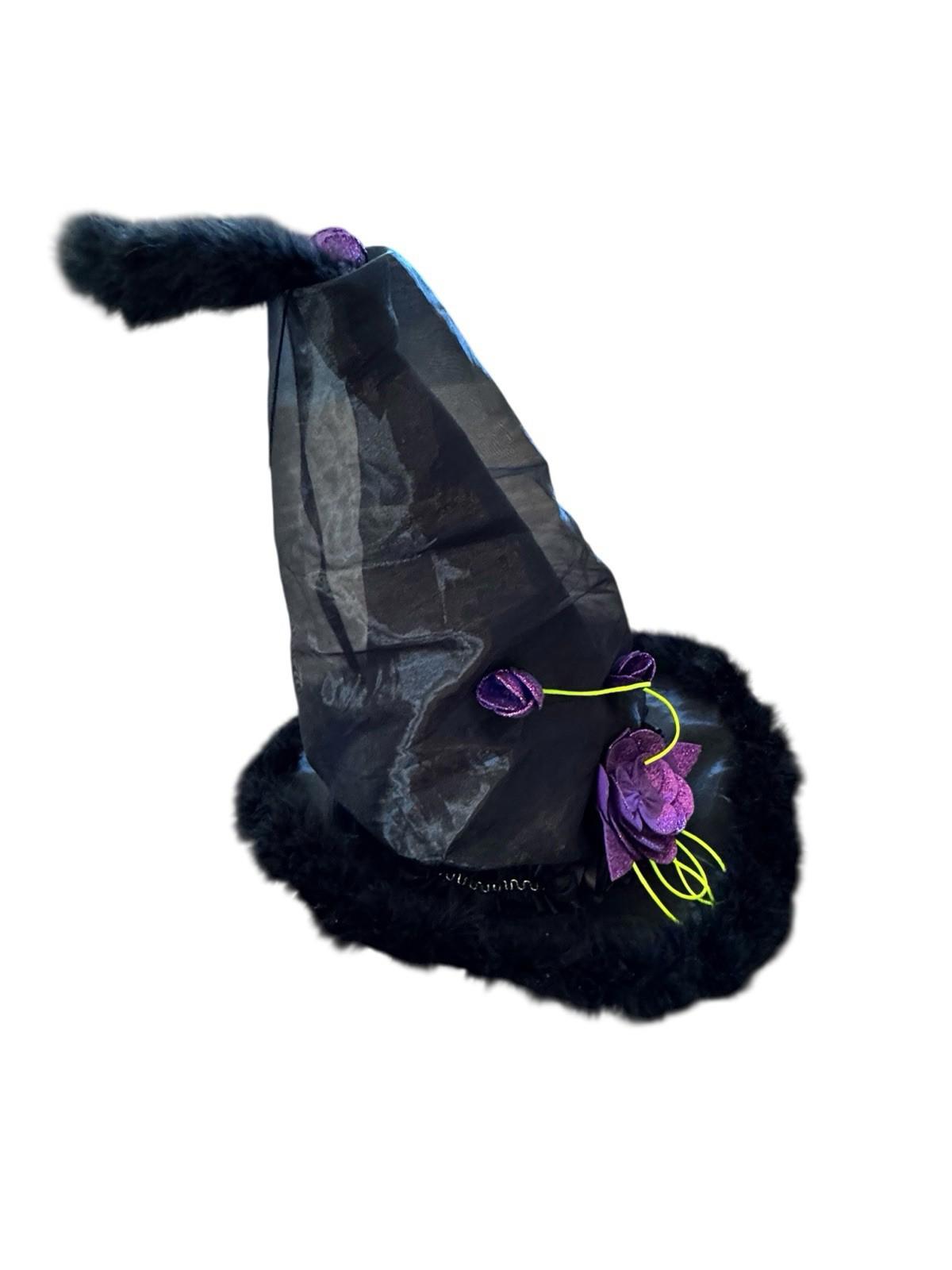 Wayne M Kleski Halloween Costume Designer Witch Hat With Purple Flowers