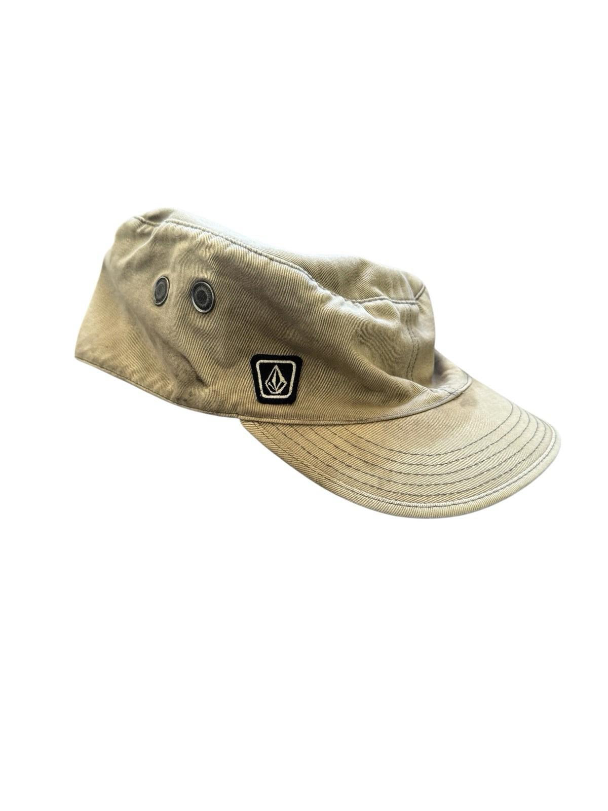 Vintage VOLCOM SCOUT Tan Military Hat Beige Cap Interior Pocket
