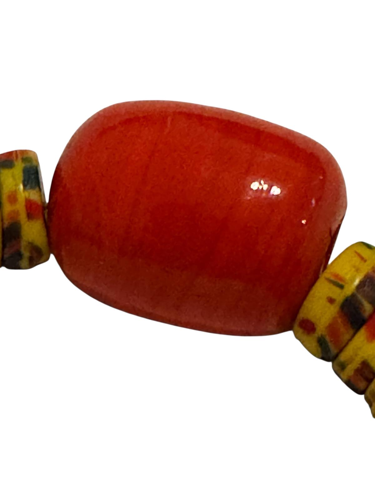 Vintage Large Ghana Kiffa Trade Bead Necklace Circa 1960s