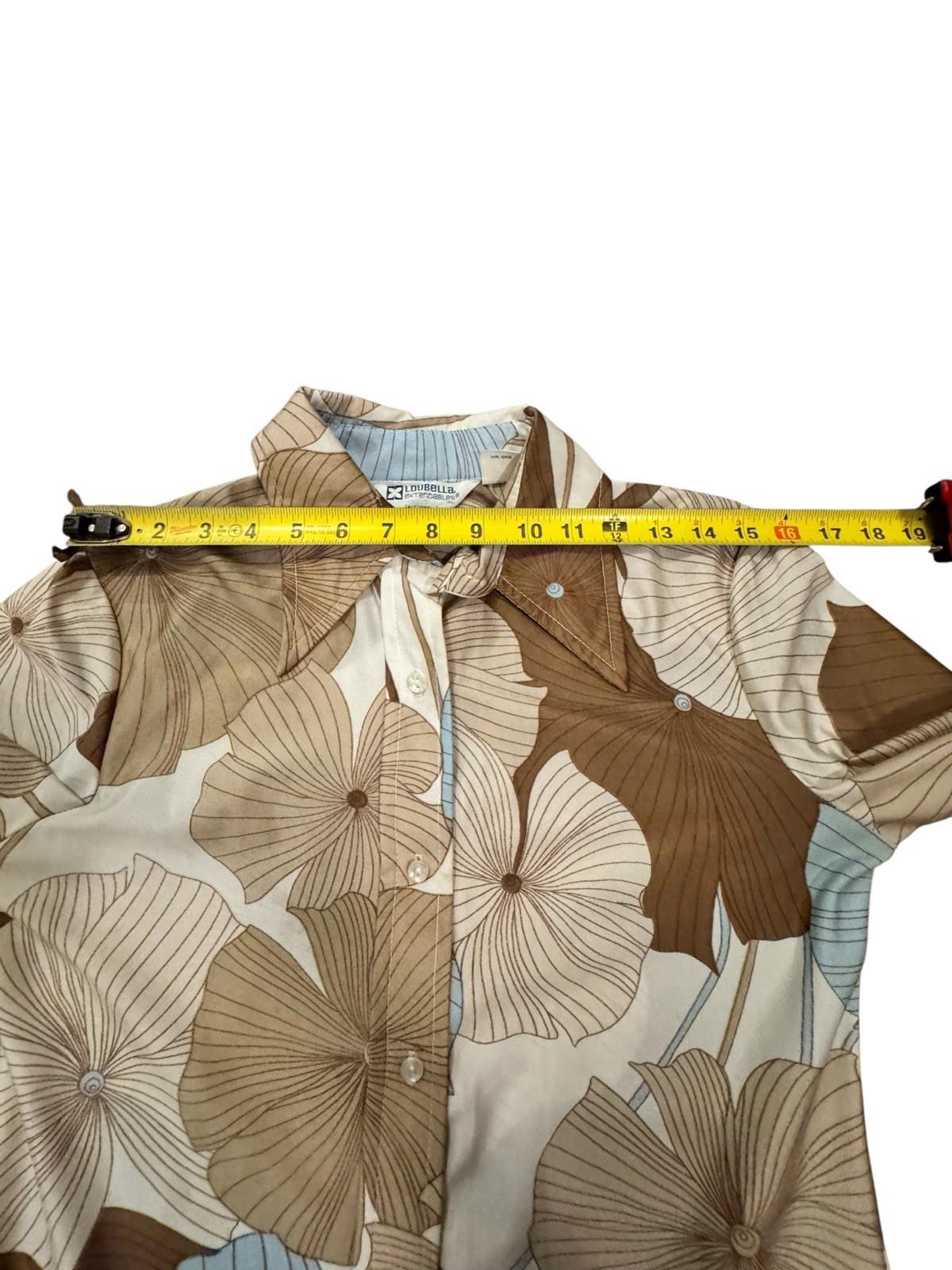 1970s Vintage Nylon Floral Disco Shirt Halloween or Everyday Wear
