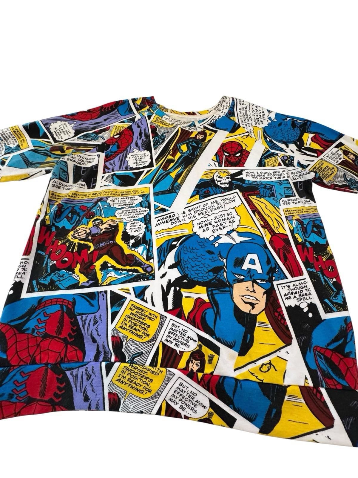 Marvel Comic Strip Long Sleeve Shirt Comic Book Size Medium