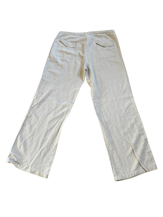 Derek Heart Linen Pants Womens Beige Tan Wide Leg Great For Warm Weather Medium