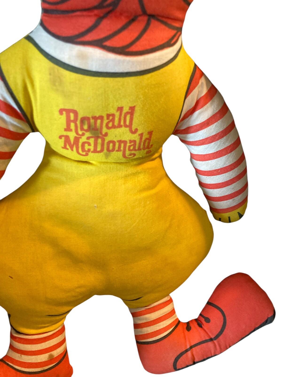 Pair Vintage 1973 McDonald's Ronald McDonald and Hamburglar Stuffed Animal Toys