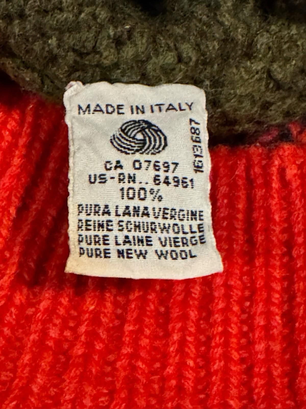 Vintage Men's or Women's Unisex Benetton Sweater 100% Wool Made in Italy
