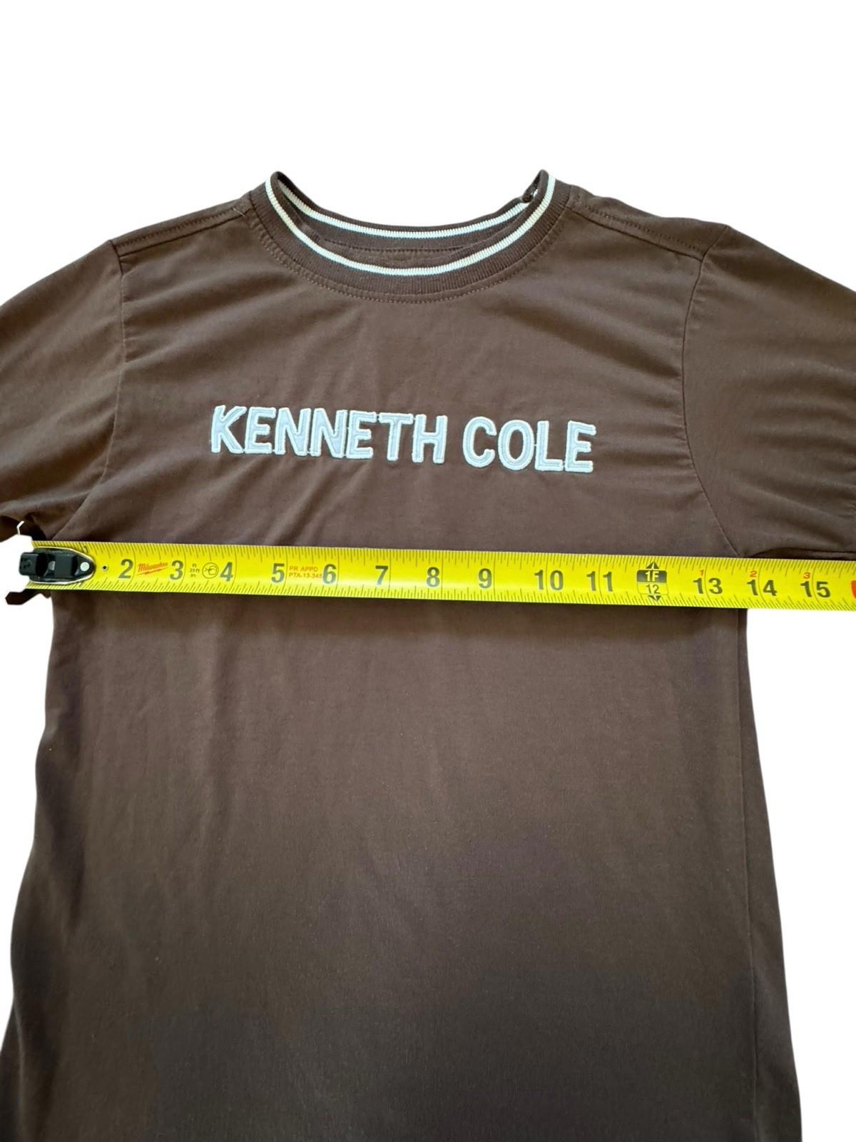 Kenneth Cole New York T-Shirt Kids Young Adult Tee Logo TShirt Brown Size 7