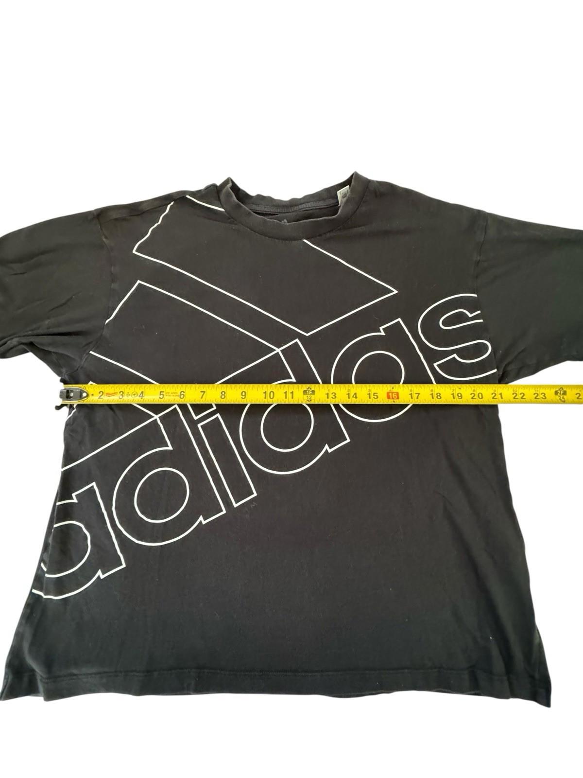 ADIDAS Logo Men's Women's Unisex Black Tshirt Tee Shirt Medium 24" Length