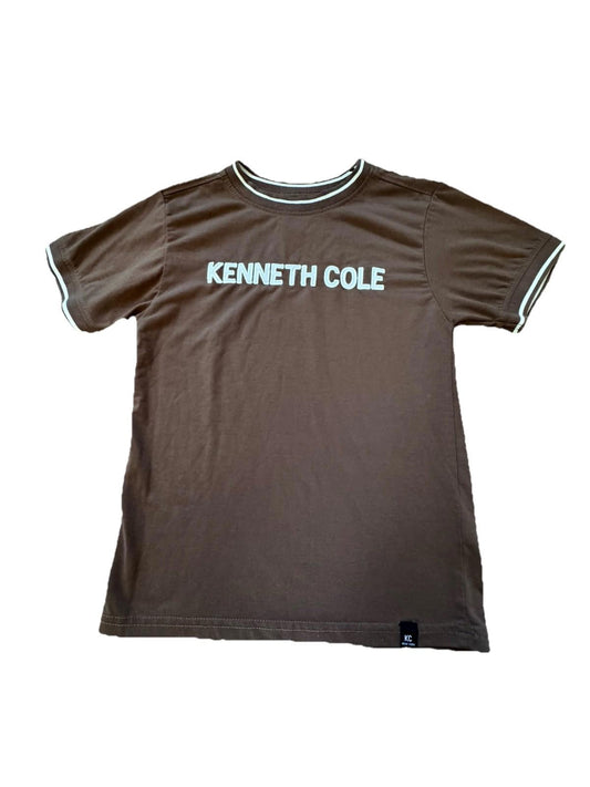 Kenneth Cole New York T-Shirt Kids Young Adult Tee Logo TShirt Brown Size 7