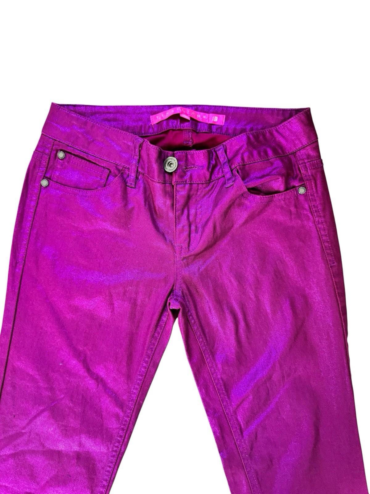 Tinseltown Denim Couture Women's Fuchsia Dark Pink Jeans Pants Size 3 Halloween