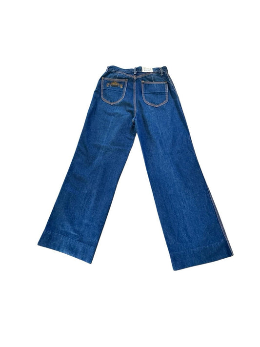Vintage Britannia Jeans Wide Leg Sailor Pocket Denim Flare Blue Jeans Womens 10