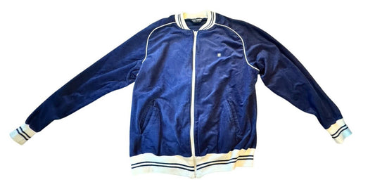 Vintage 80s Pierre Cardin Paris New York Track Lounge Velour Jacket Size M-L