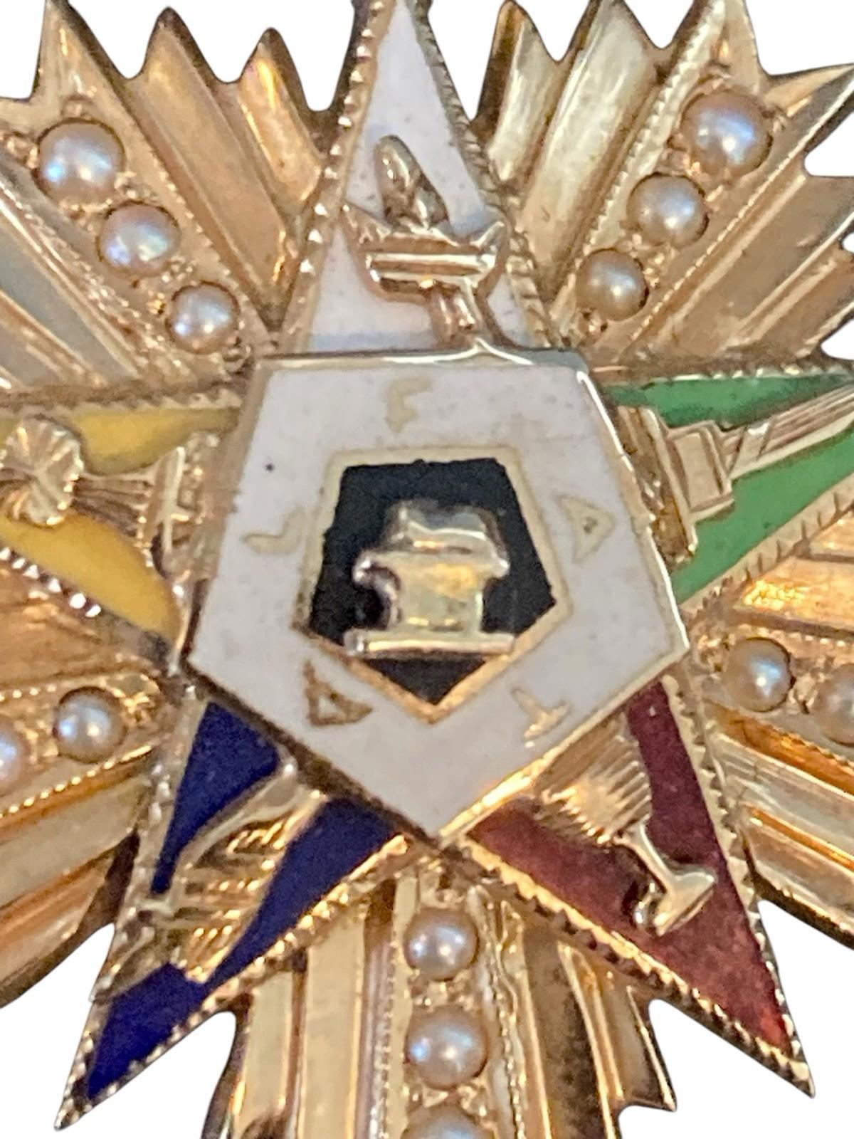 14K Gold Sorority Fraternal Pendant 1/20 12K Gold Necklace 1937 Beukendaal