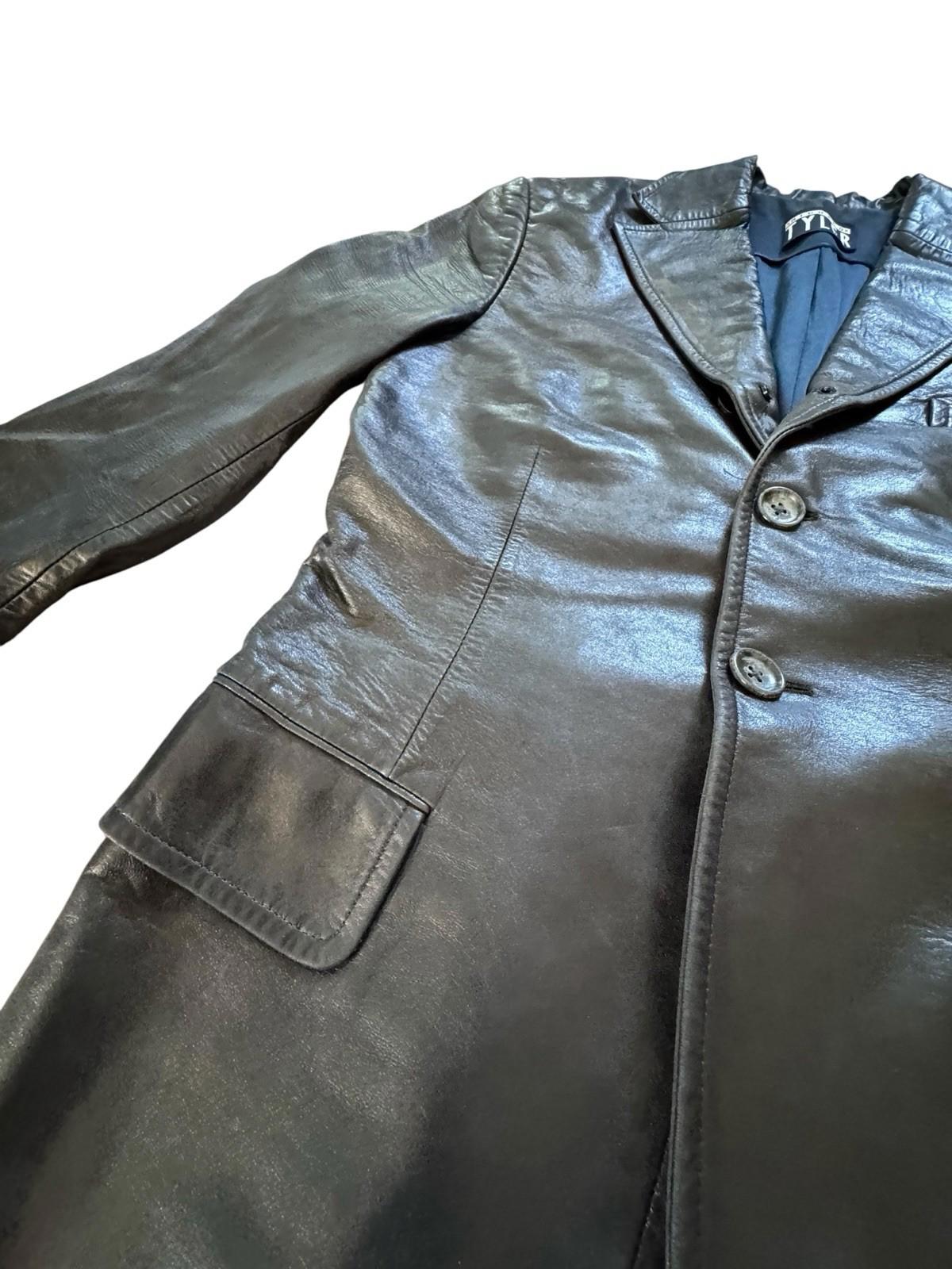 Richard Tyler Couture Black Three Button Leather Jacket Coat Size S/M