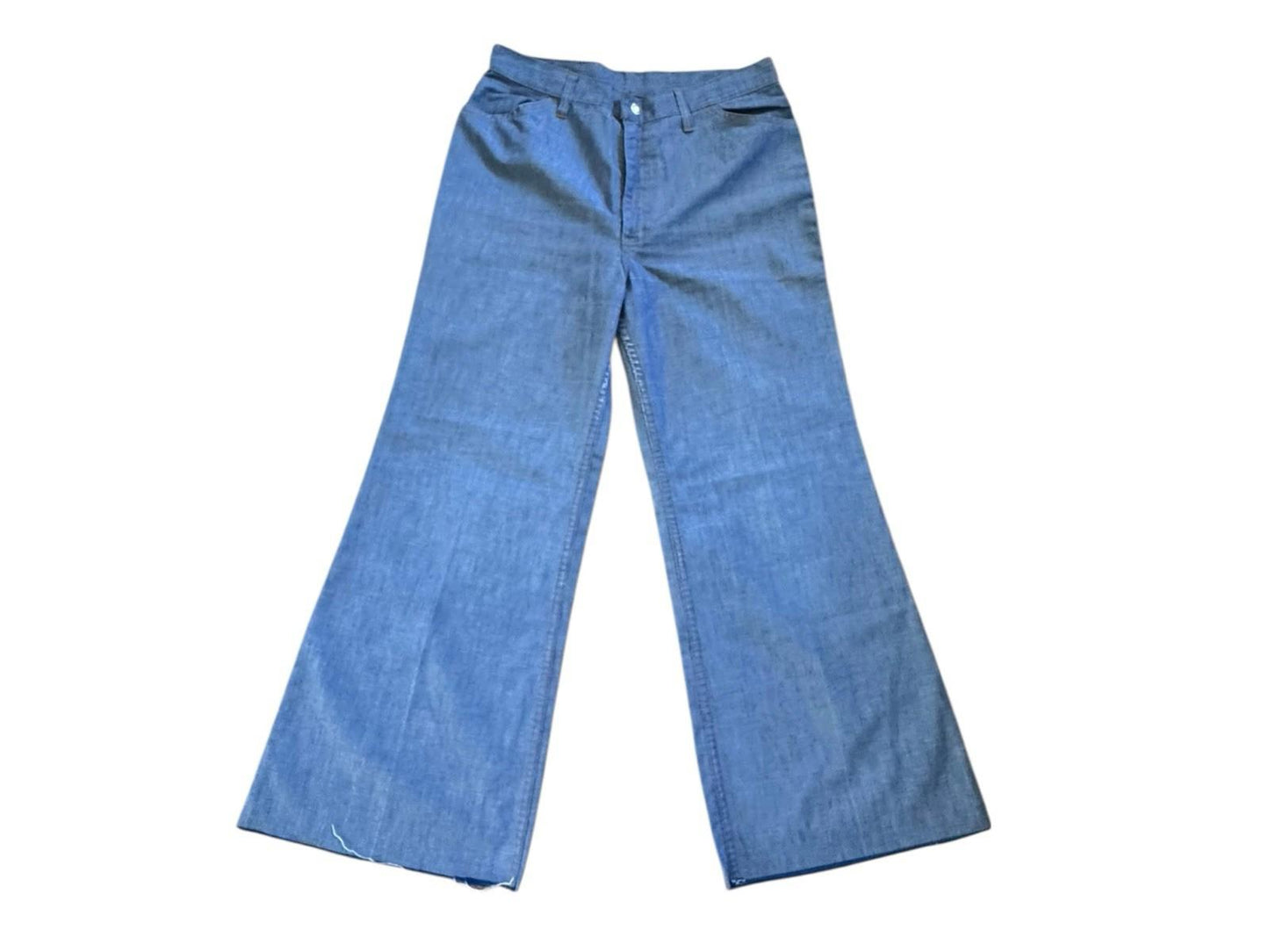 Vintage 1970s LEVIS FOR ME Blue Hopsack Bell Bottom Pants BIG E White Tag 30
