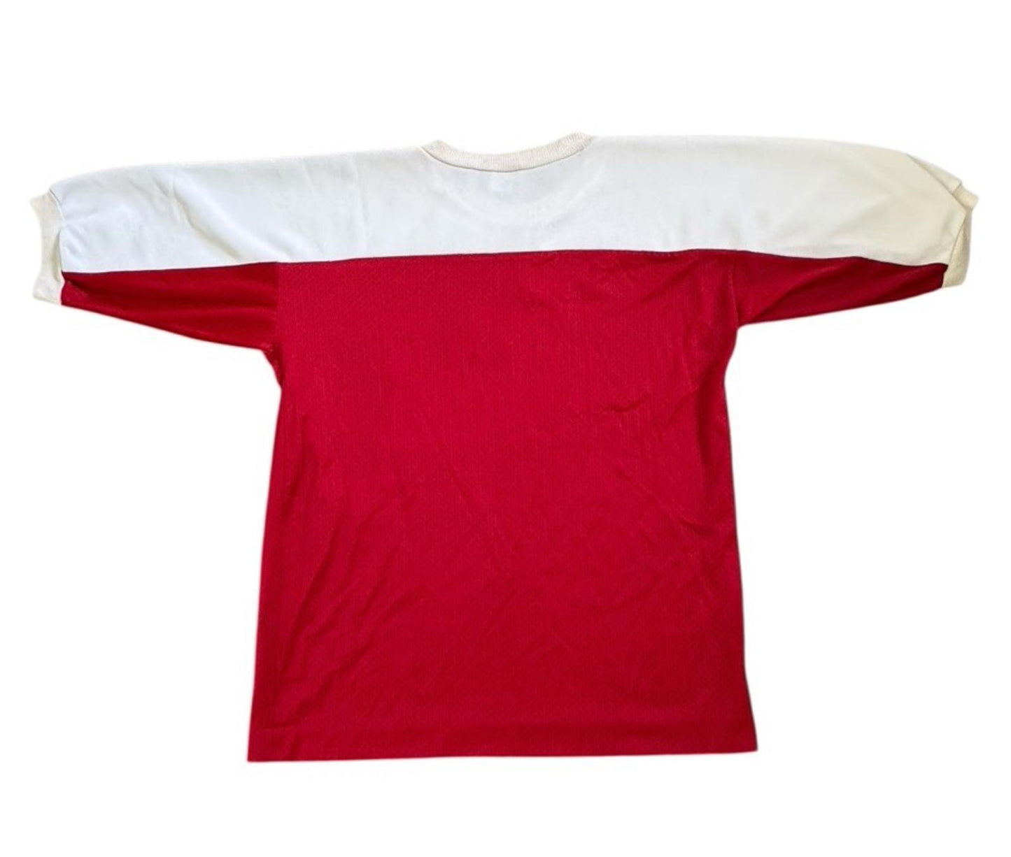 Vtg 60s Artex Engineers Cotton Polyester USA Made Red White Jersey Size M