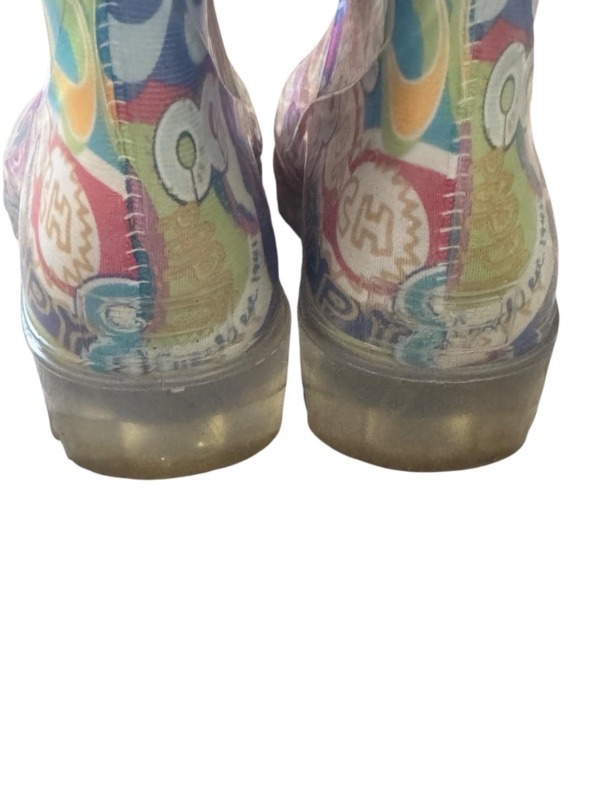 Coach Limited Edition Poppy Graffiti Colorful Rain Boots Size 7