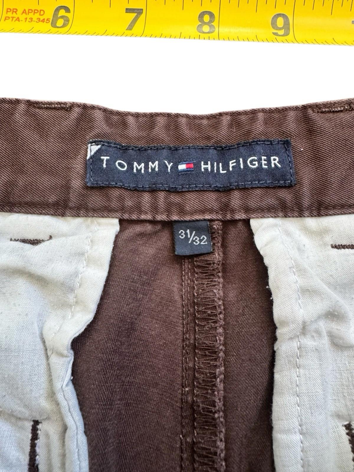 Vintage Tommy Hilfiger Chino Pants Mens W31 L32 Chocolate Brown Baggy Straight
