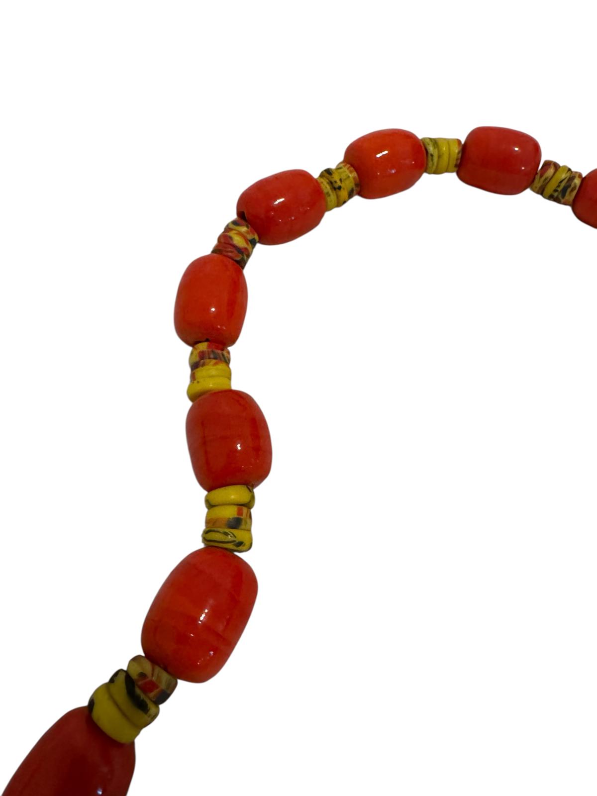 Vintage Large Ghana Kiffa Trade Bead Necklace Circa 1960s