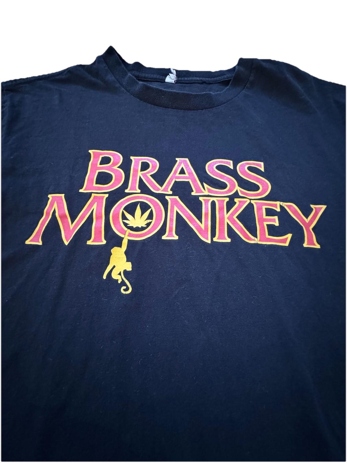 Vintage Brass Monkey Strain T-Shirt With Leaf TShirt Size Mens Medium
